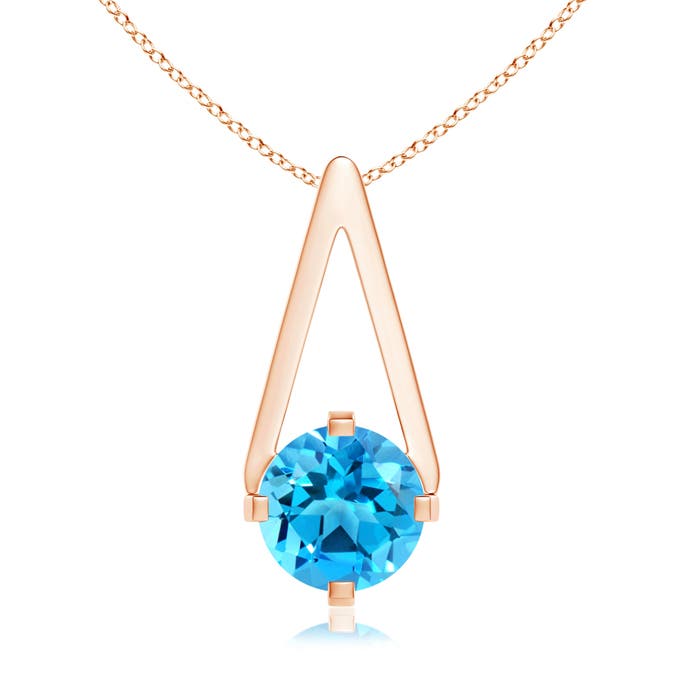 AAAA - Swiss Blue Topaz / 0.95 CT / 14 KT Rose Gold