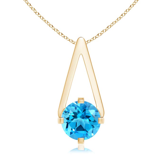 AAAA - Swiss Blue Topaz / 0.95 CT / 14 KT Yellow Gold