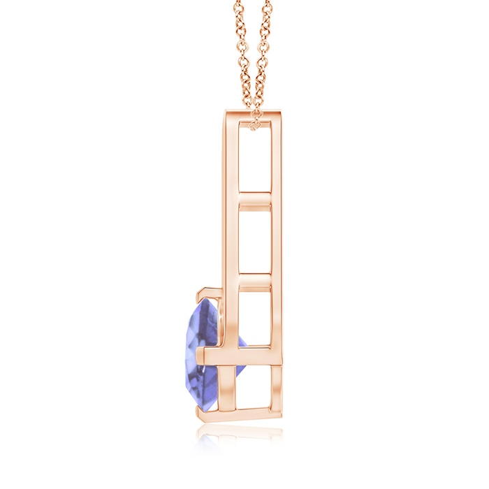 6mm A Flat Prong-Set Solitaire Tanzanite Triangular Pendant in Rose Gold product image