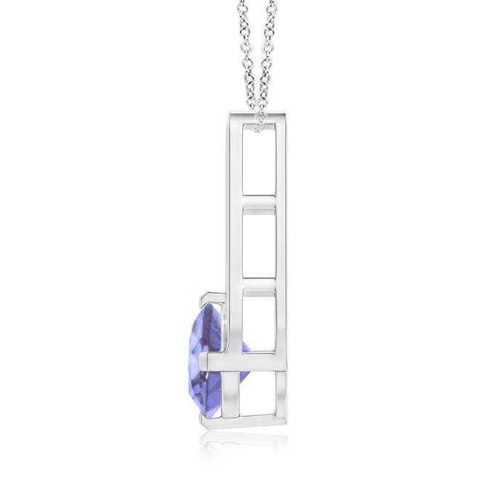 A - Tanzanite / 0.9 CT / 14 KT White Gold