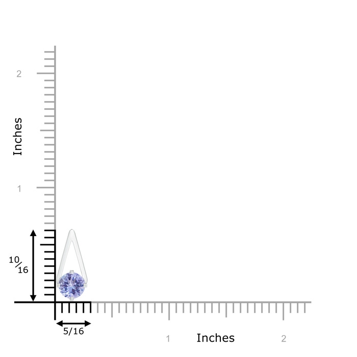 6mm A Flat Prong-Set Solitaire Tanzanite Triangular Pendant in White Gold product image