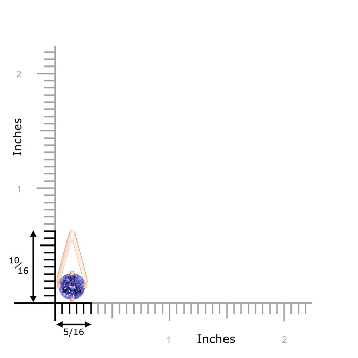 6mm AA Flat Prong-Set Solitaire Tanzanite Triangular Pendant in Rose Gold product image