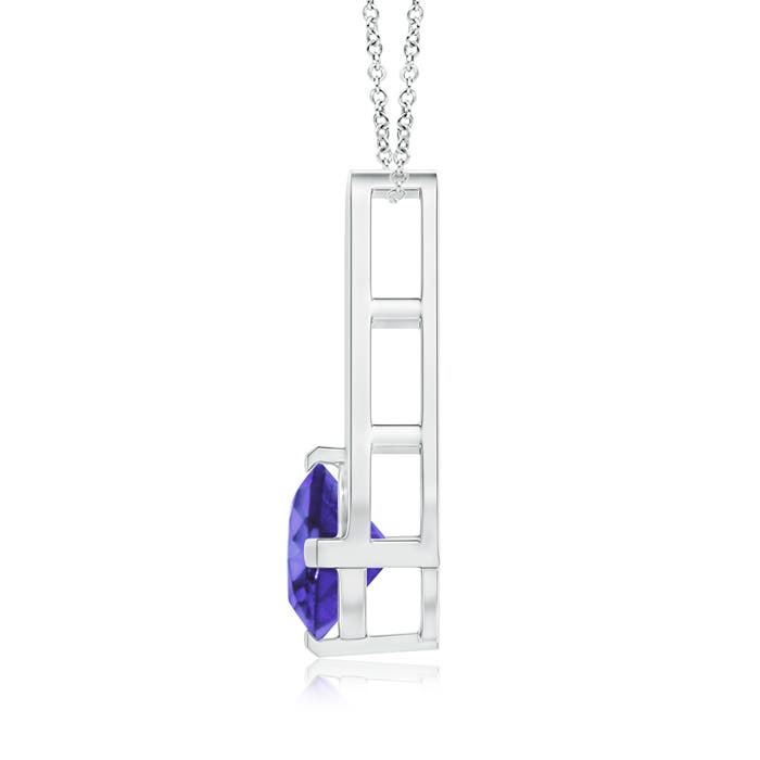 AA - Tanzanite / 0.9 CT / 14 KT White Gold