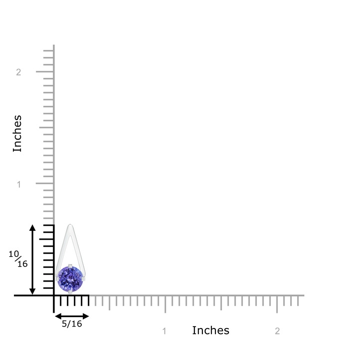6mm AA Flat Prong-Set Solitaire Tanzanite Triangular Pendant in White Gold product image