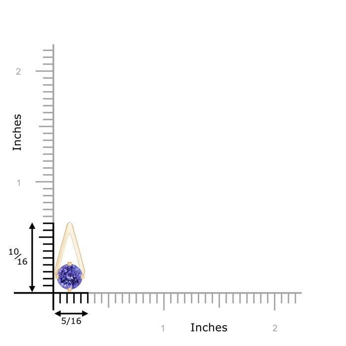 6mm AA Flat Prong-Set Solitaire Tanzanite Triangular Pendant in Yellow Gold product image