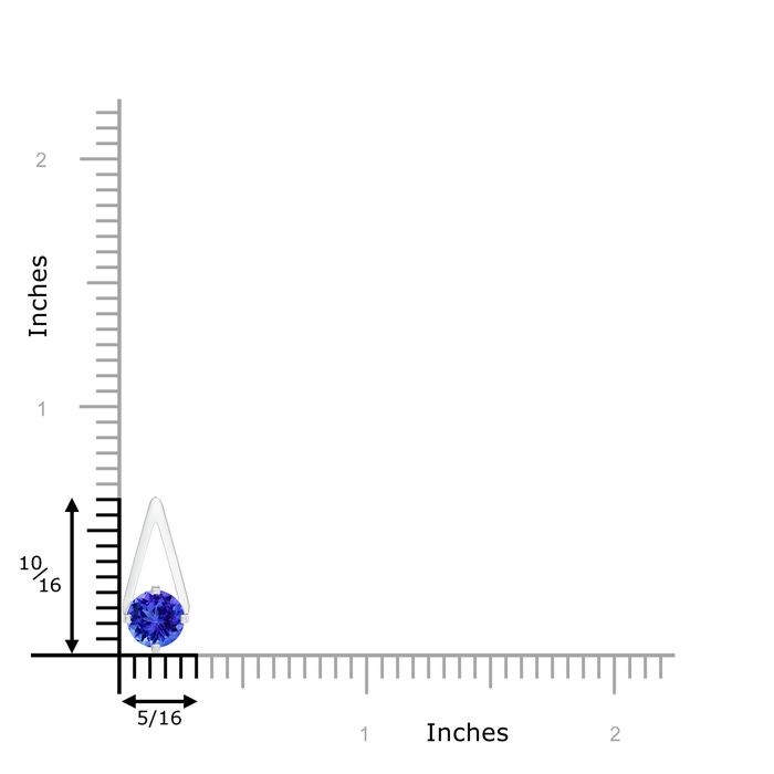 6mm AAA Flat Prong-Set Solitaire Tanzanite Triangular Pendant in White Gold product image