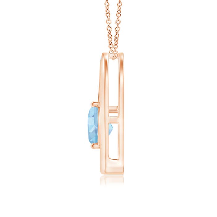 AAAA - Aquamarine / 0.79 CT / 14 KT Rose Gold