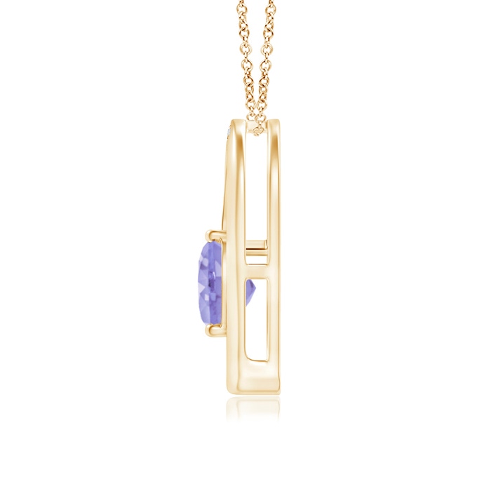 6mm A Tanzanite and Diamond Tilted Heart Pendant in Yellow Gold product image