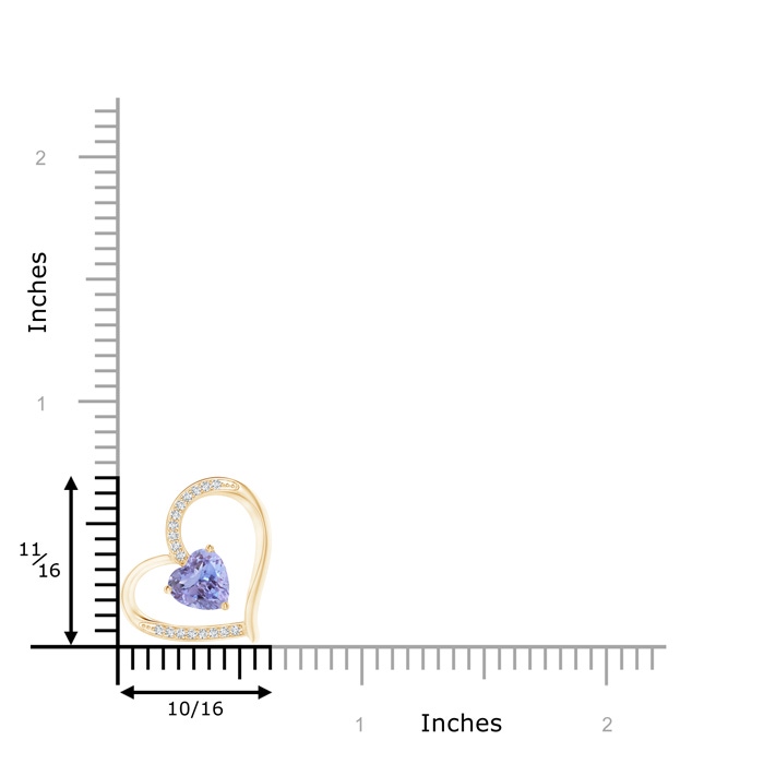 6mm A Tanzanite and Diamond Tilted Heart Pendant in Yellow Gold product image