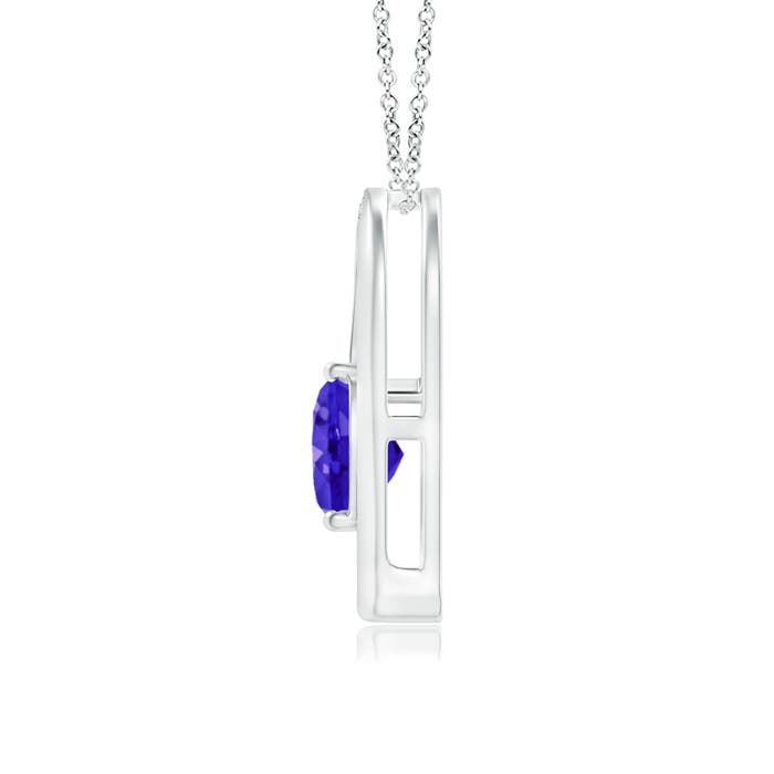 AAAA - Tanzanite / 0.89 CT / 14 KT White Gold