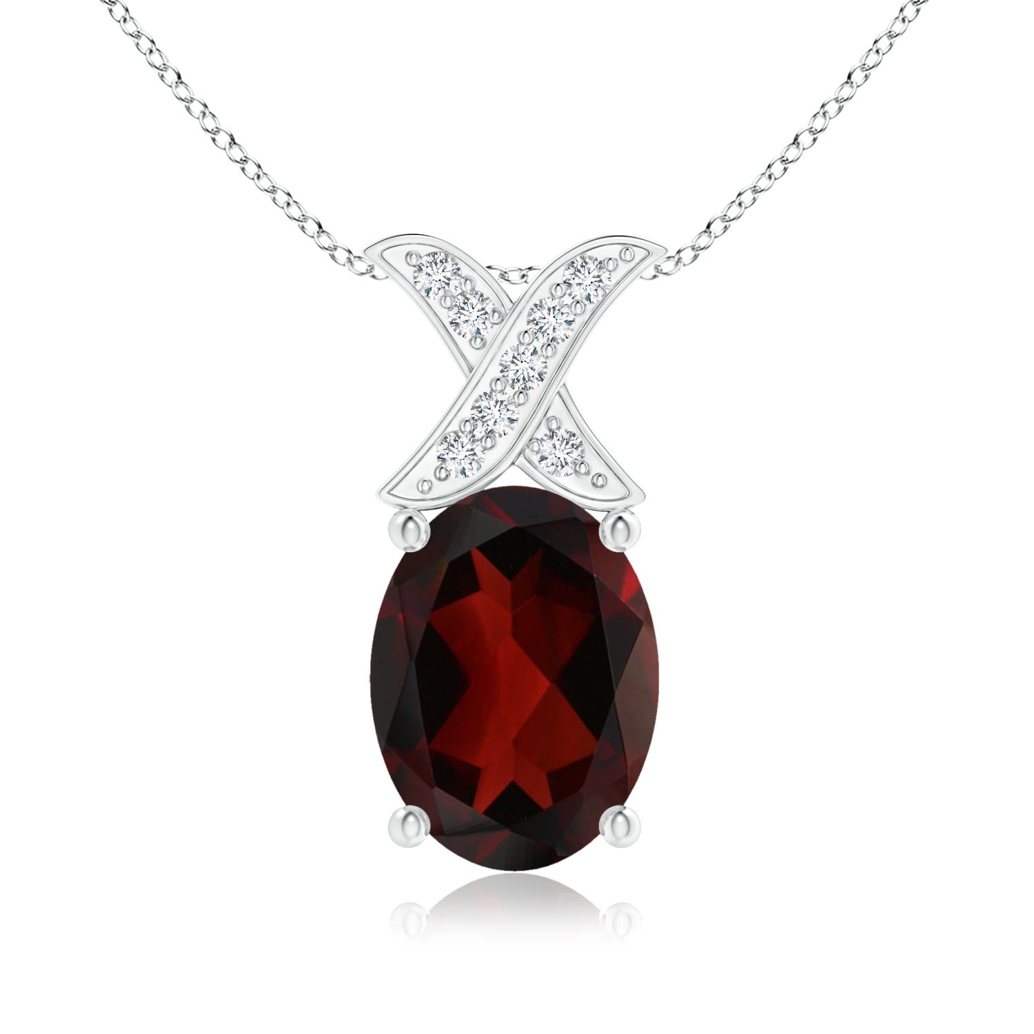 AA - Garnet / 1.49 CT / 14 KT White Gold