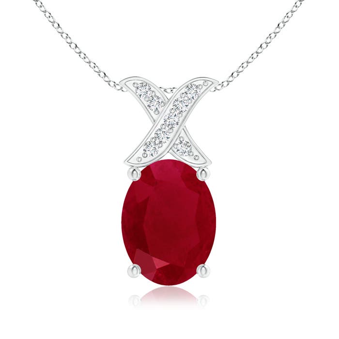 AA - Ruby / 1.29 CT / 14 KT White Gold