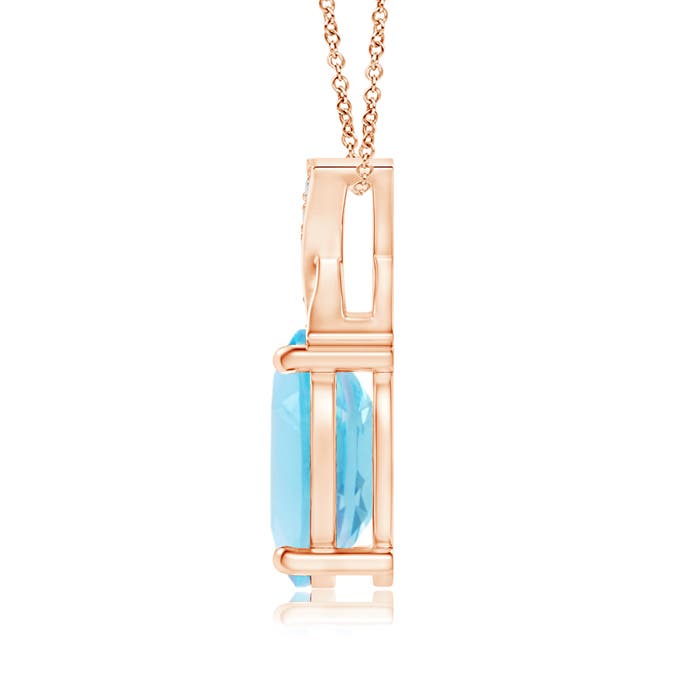 A - Swiss Blue Topaz / 1.54 CT / 14 KT Rose Gold