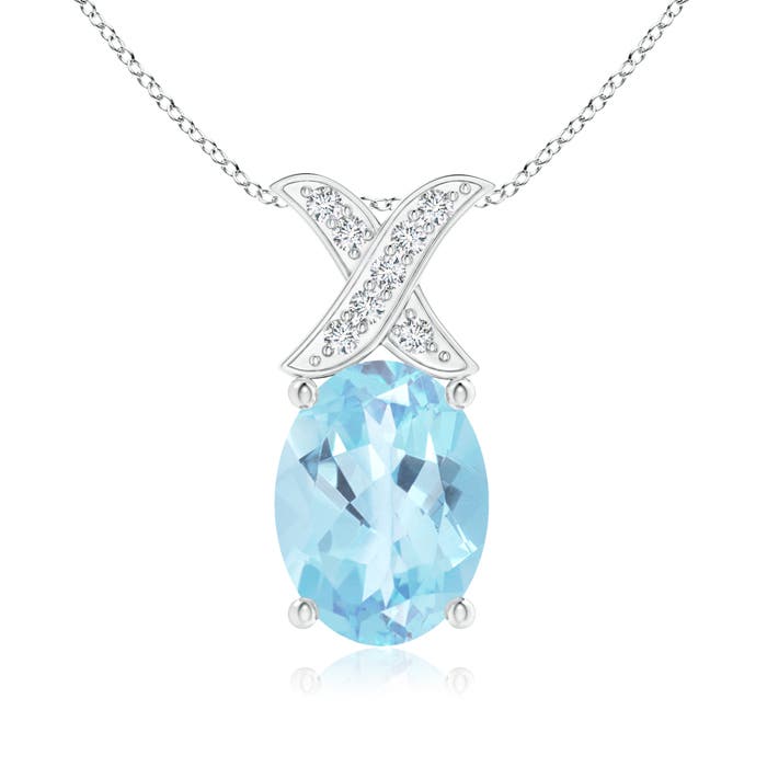 A - Swiss Blue Topaz / 1.54 CT / 14 KT White Gold