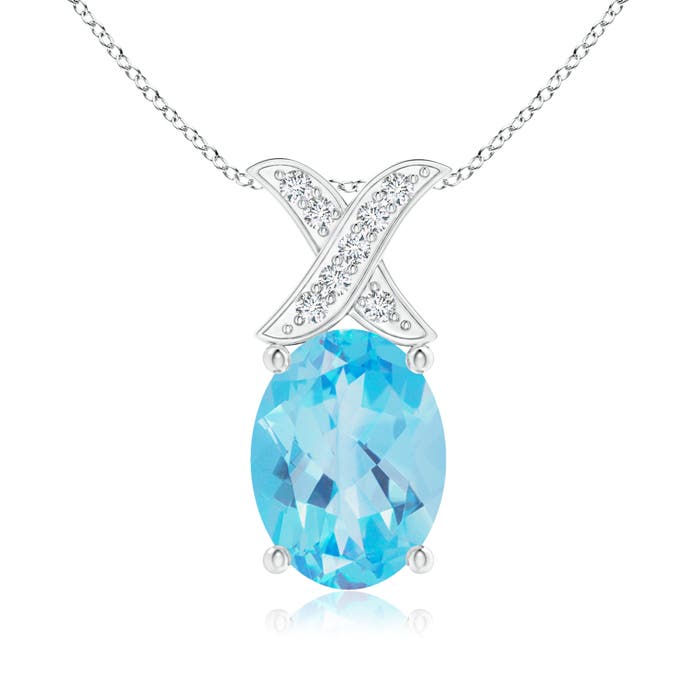 AA - Swiss Blue Topaz / 1.54 CT / 14 KT White Gold