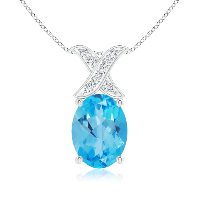 AAA - Swiss Blue Topaz / 1.54 CT / 14 KT White Gold