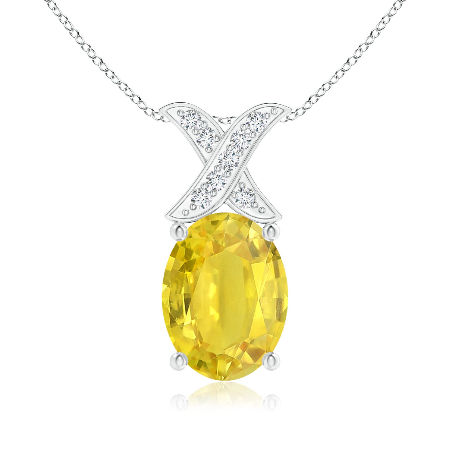 AA - Yellow Sapphire / 1.54 CT / 14 KT White Gold