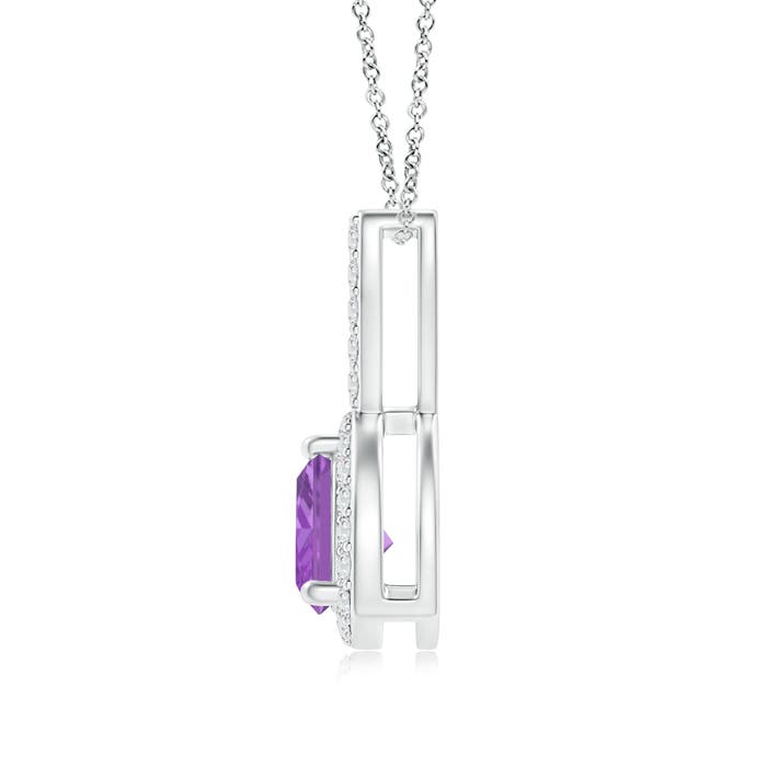 A - Amethyst / 0.52 CT / 14 KT White Gold