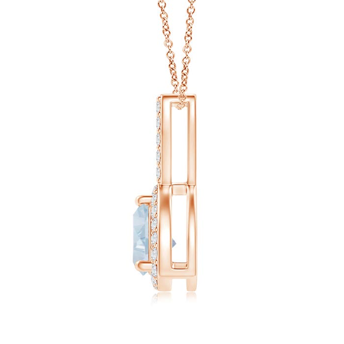 A - Aquamarine / 0.47 CT / 14 KT Rose Gold