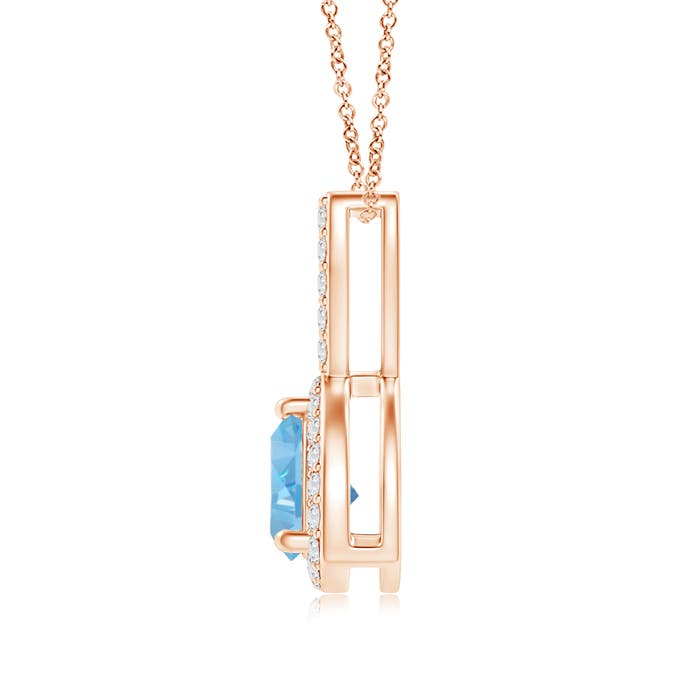 AAAA - Aquamarine / 0.47 CT / 14 KT Rose Gold