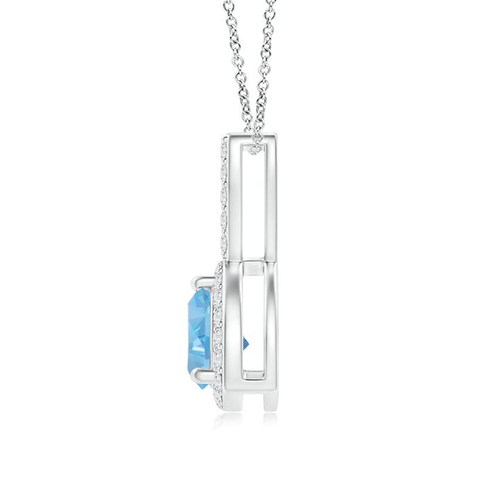 AAAA - Aquamarine / 0.47 CT / 14 KT White Gold