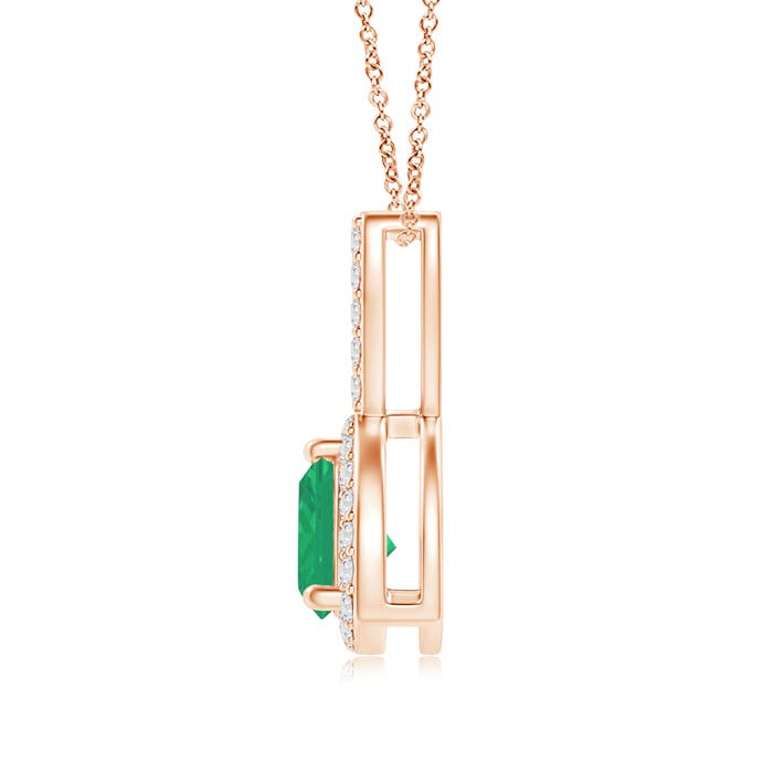 A - Emerald / 0.55 CT / 14 KT Rose Gold