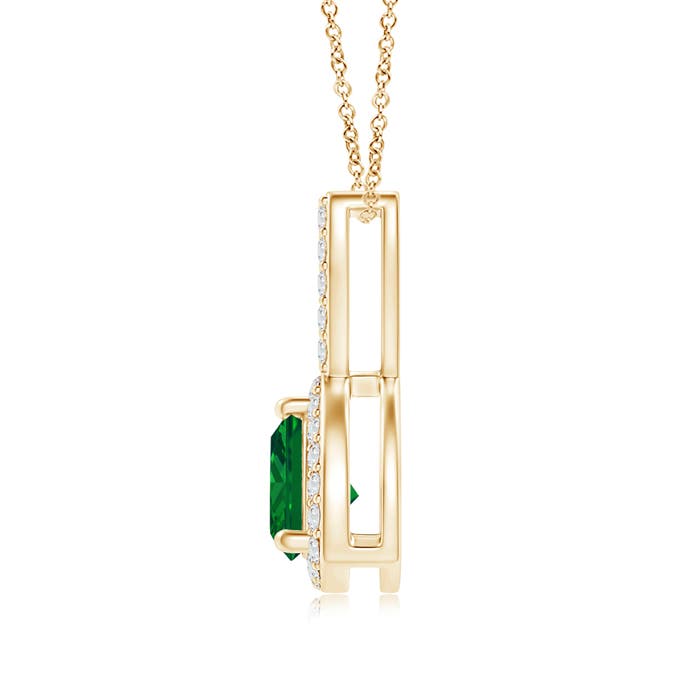 AAAA - Emerald / 0.55 CT / 14 KT Yellow Gold