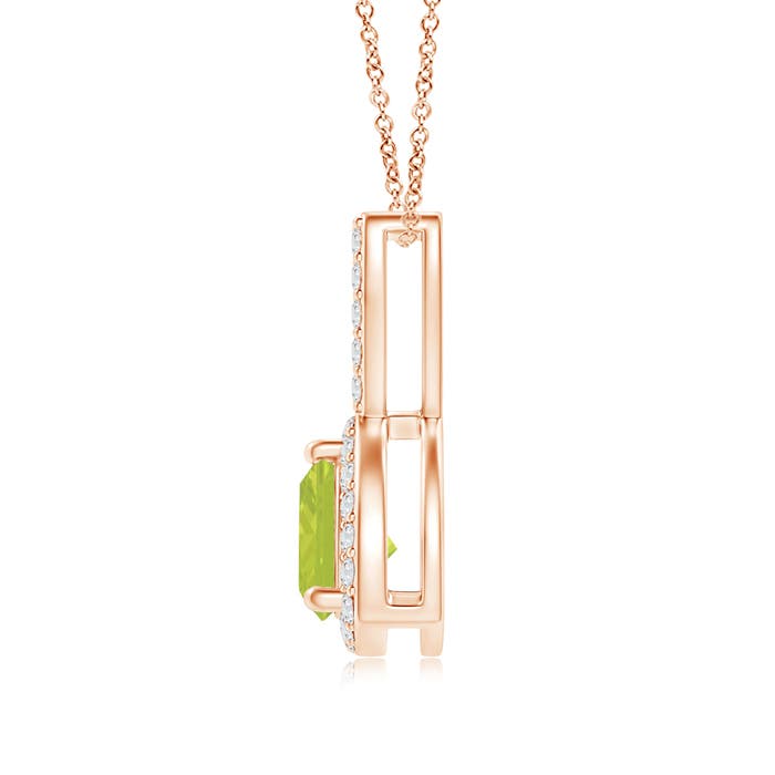 A - Peridot / 0.62 CT / 14 KT Rose Gold