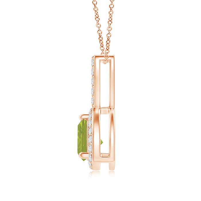 AA - Peridot / 0.62 CT / 14 KT Rose Gold