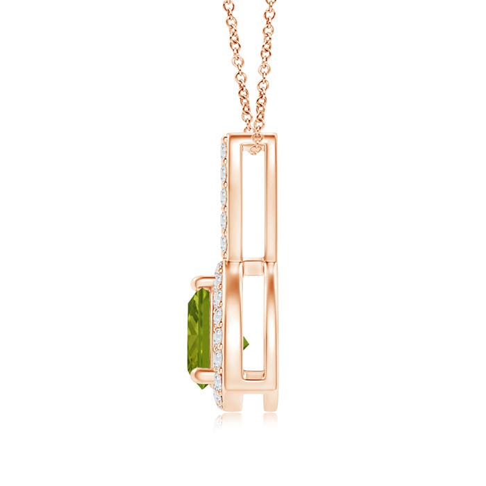 AAA - Peridot / 0.62 CT / 14 KT Rose Gold