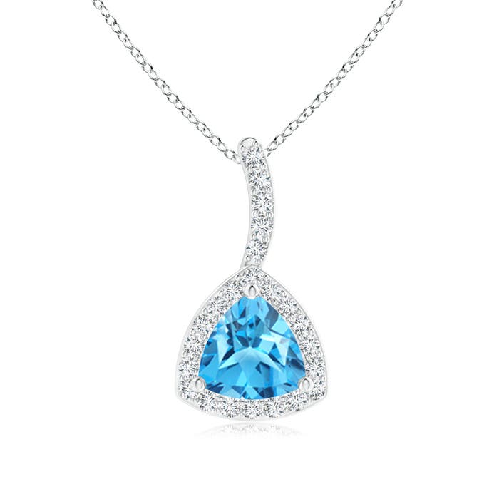 AAAA - Swiss Blue Topaz / 0.62 CT / 14 KT White Gold