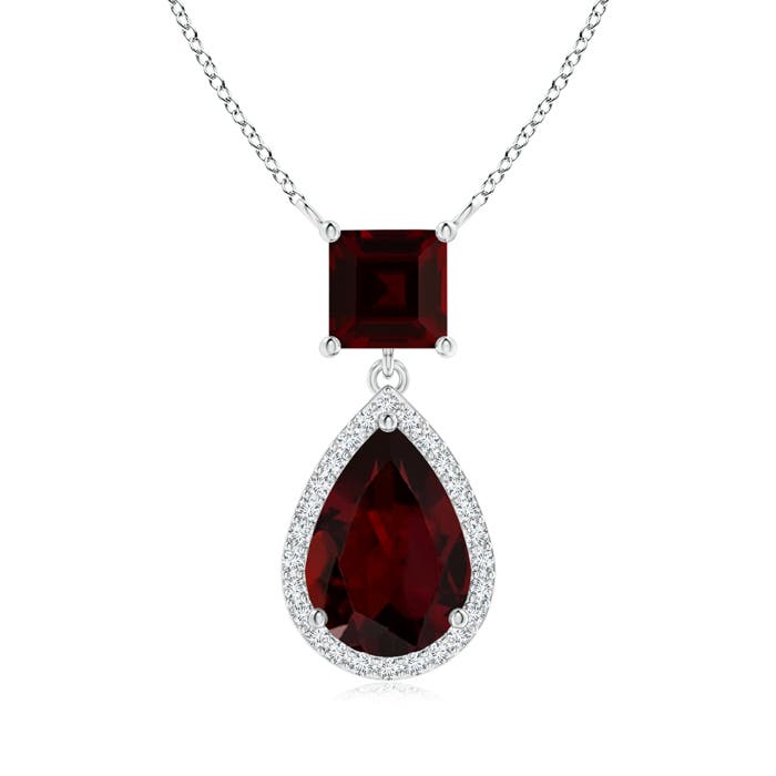 A - Garnet / 2.98 CT / 14 KT White Gold