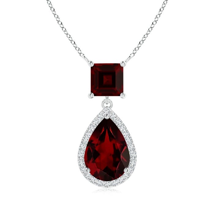 AA - Garnet / 2.98 CT / 14 KT White Gold