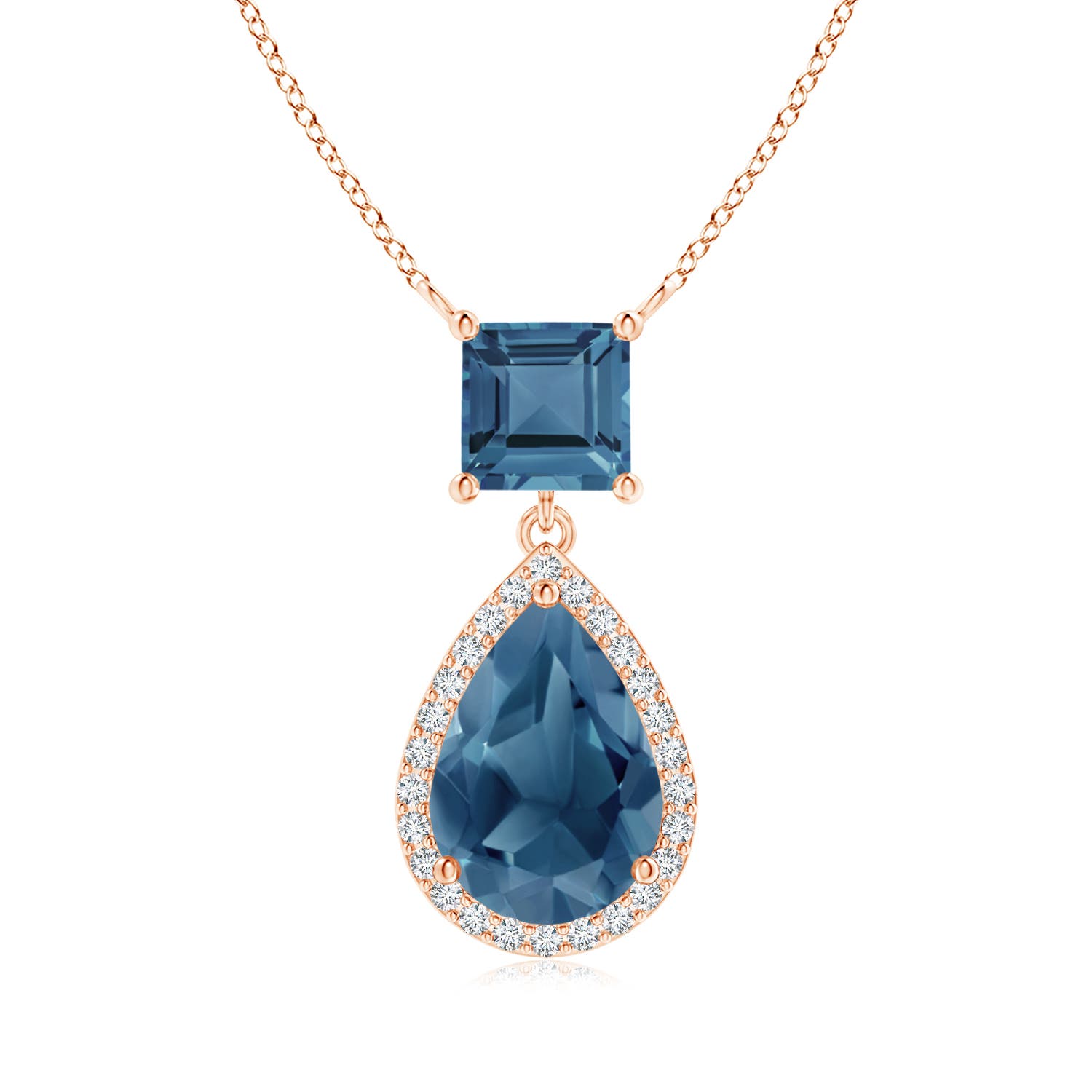 A - London Blue Topaz / 3.18 CT / 14 KT Rose Gold