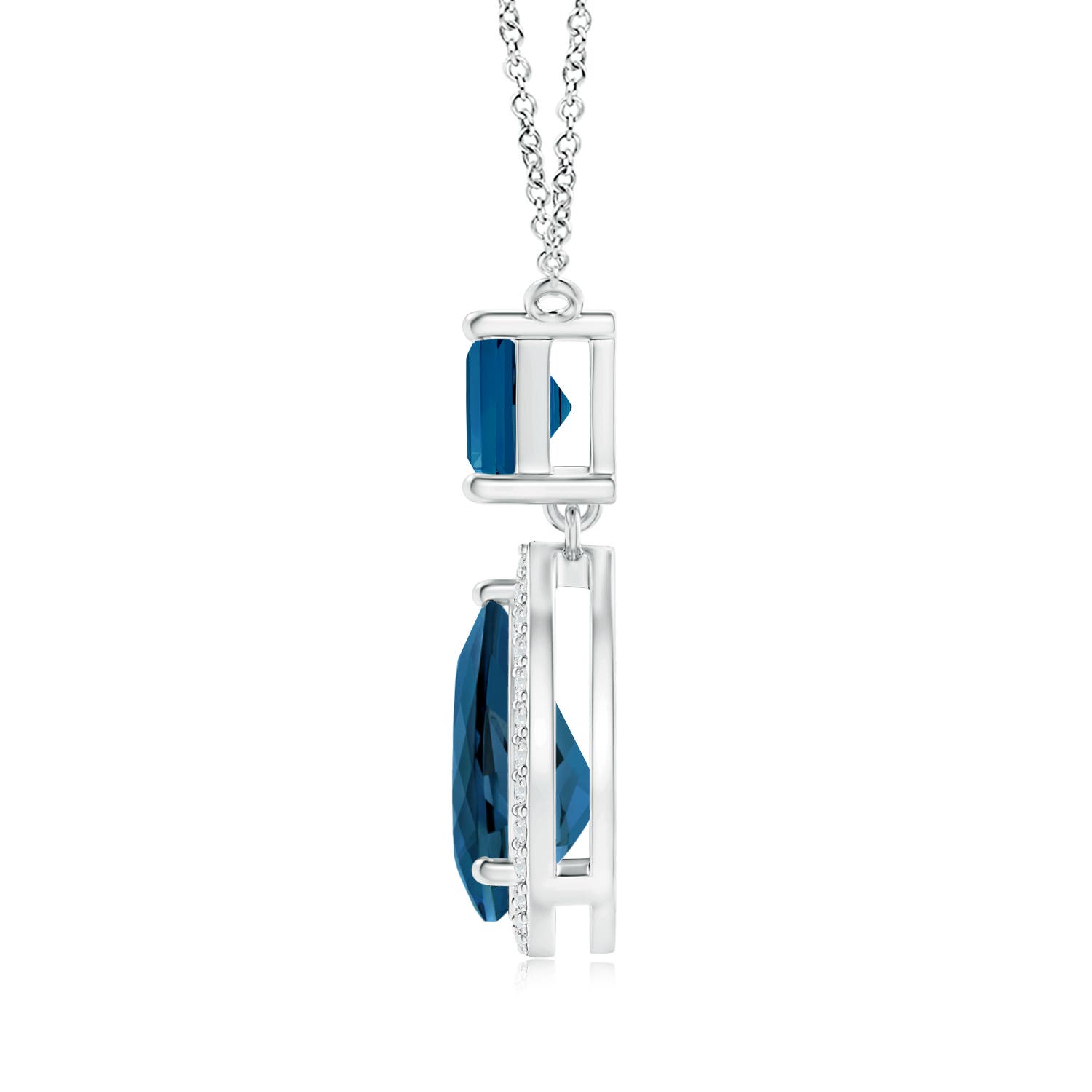 AAA - London Blue Topaz / 3.18 CT / 14 KT White Gold