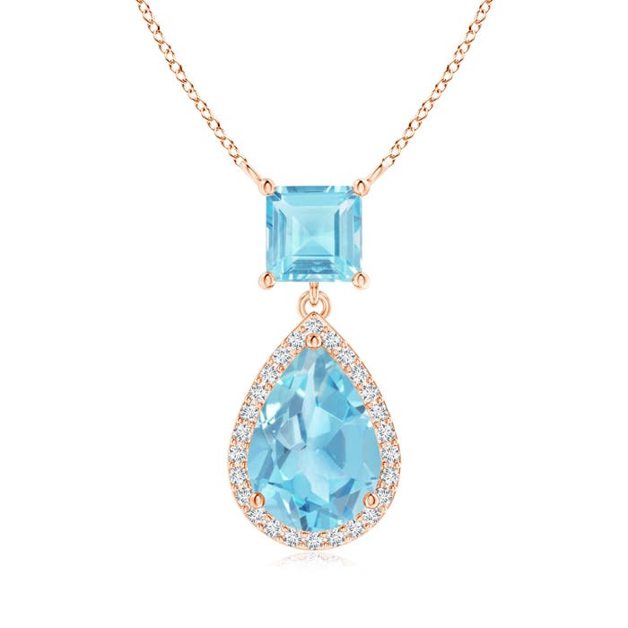 A - Swiss Blue Topaz / 3.18 CT / 14 KT Rose Gold