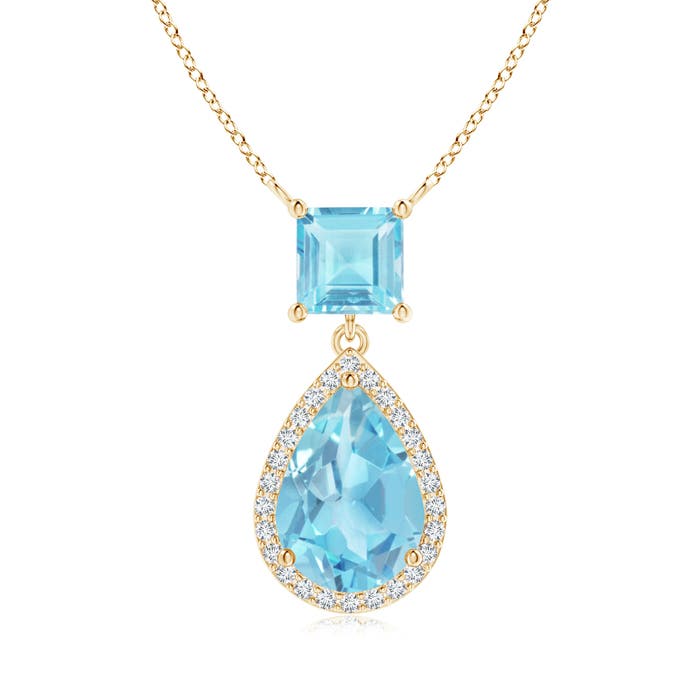 A - Swiss Blue Topaz / 3.18 CT / 14 KT Yellow Gold