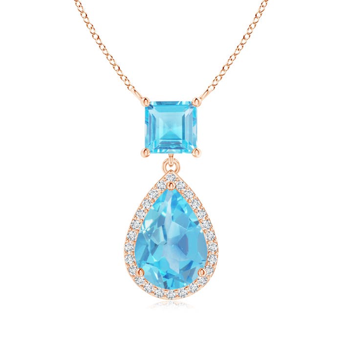 AA - Swiss Blue Topaz / 3.18 CT / 14 KT Rose Gold