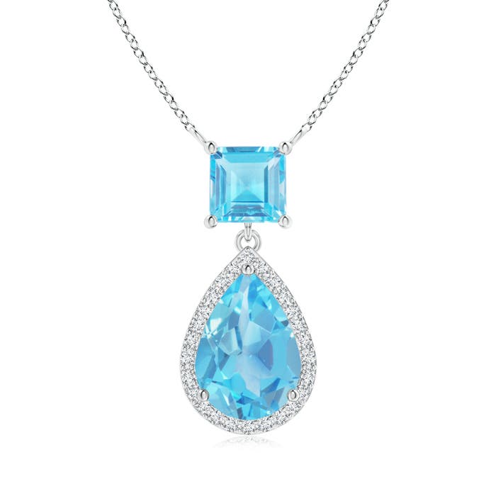 AA - Swiss Blue Topaz / 3.18 CT / 14 KT White Gold