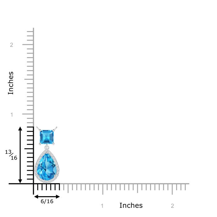 AAAA - Swiss Blue Topaz / 3.18 CT / 14 KT White Gold