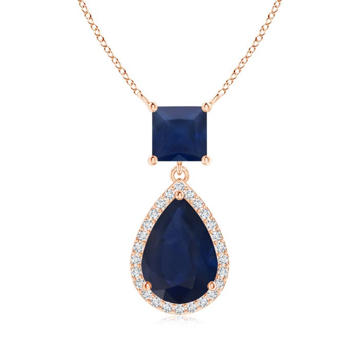 A - Blue Sapphire / 3.23 CT / 14 KT Rose Gold