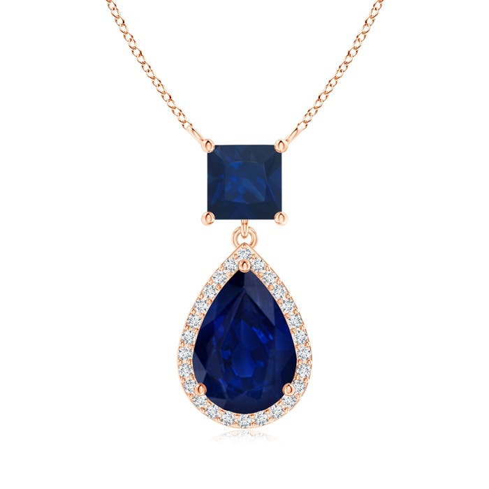 AA - Blue Sapphire / 3.23 CT / 14 KT Rose Gold