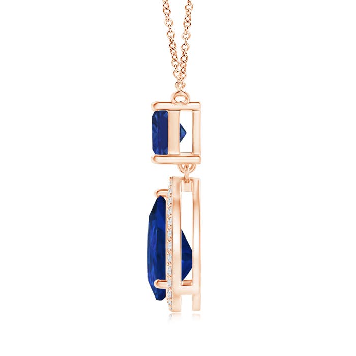 AAA - Blue Sapphire / 3.23 CT / 14 KT Rose Gold