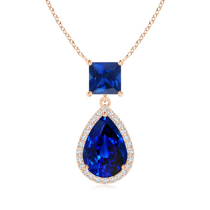 AAAA - Blue Sapphire / 3.23 CT / 14 KT Rose Gold