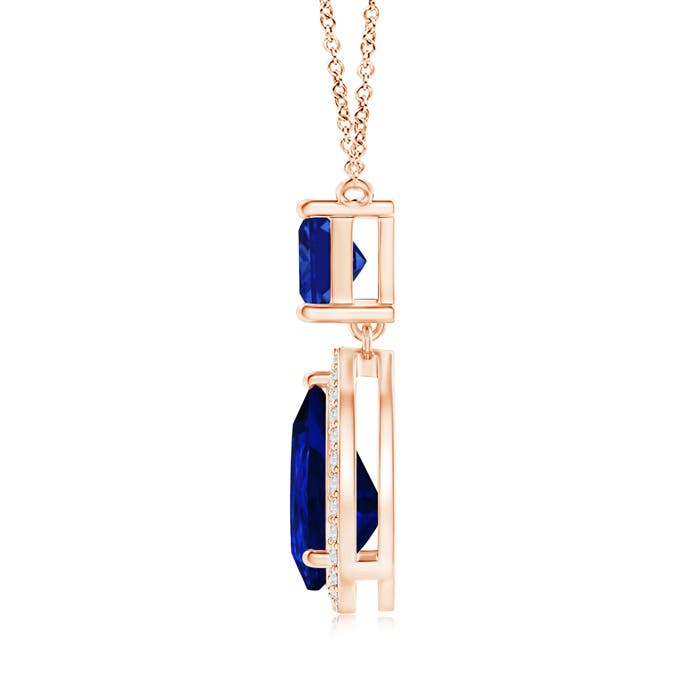 AAAA - Blue Sapphire / 3.23 CT / 14 KT Rose Gold