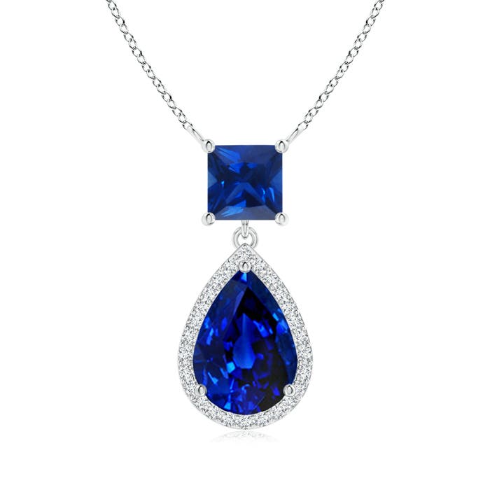 AAAA - Blue Sapphire / 3.23 CT / 14 KT White Gold