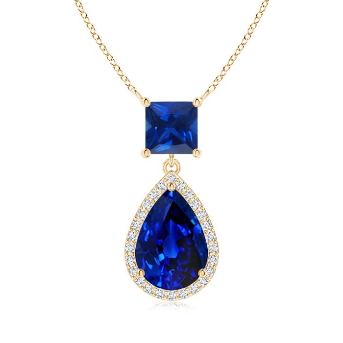 AAAA - Blue Sapphire / 3.23 CT / 14 KT Yellow Gold