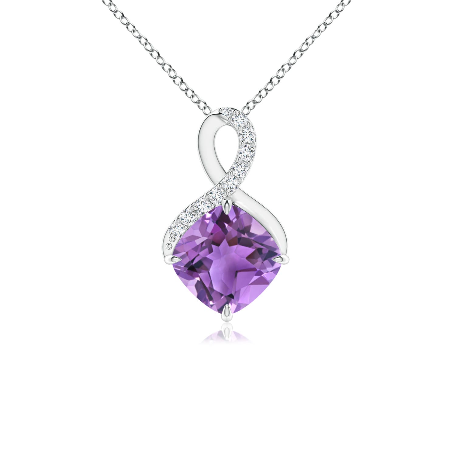 AA - Amethyst / 0.84 CT / 14 KT White Gold