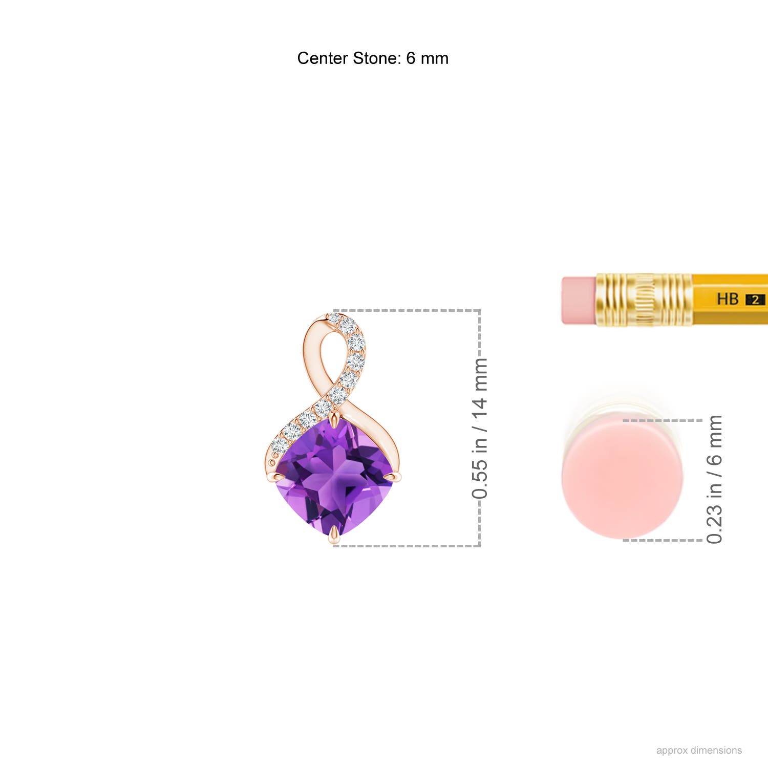 AAA - Amethyst / 0.84 CT / 14 KT Rose Gold