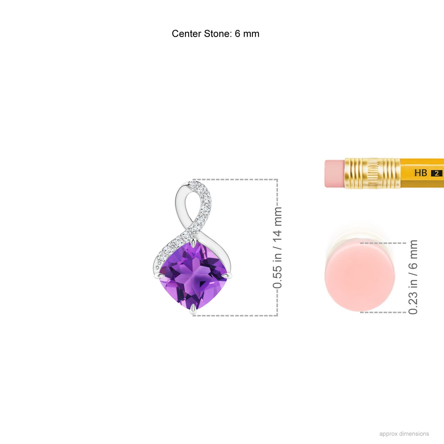 AAA - Amethyst / 0.84 CT / 14 KT White Gold